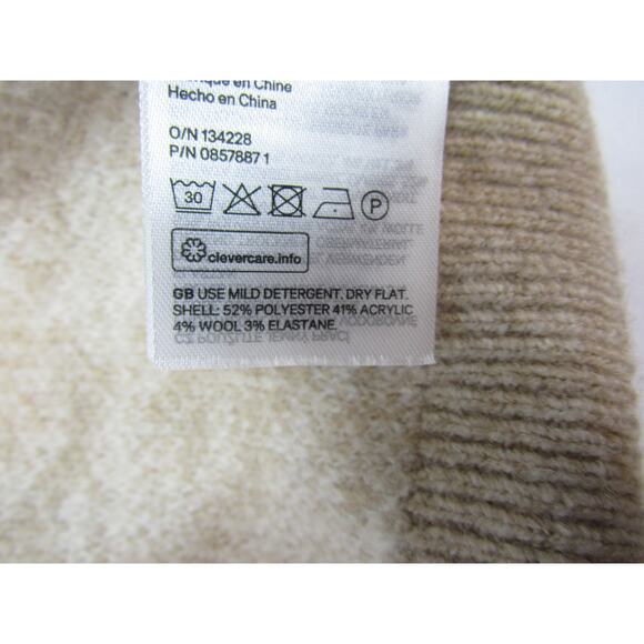 H&M Tan Houndstooth Cardigan Sweater sz M Coastal Nautical Boho Cottagecore Cozy - Picture 4 of 6